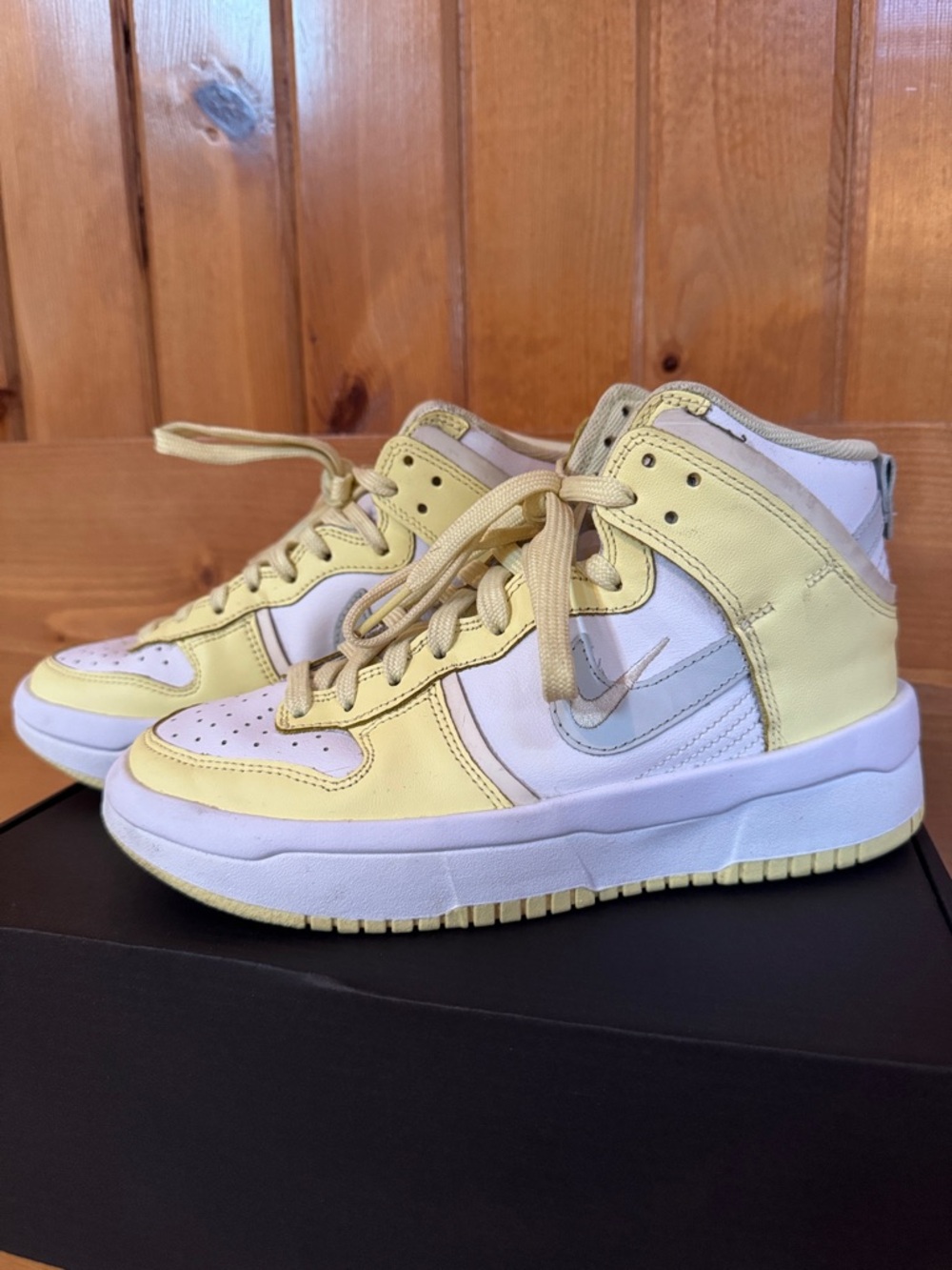 Nike Women’s High-Top Sneakers in Yellow and White